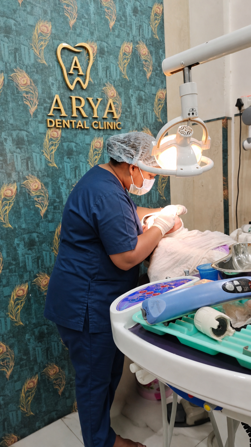 Dr. Ranjana Arya working with a patient during treatment