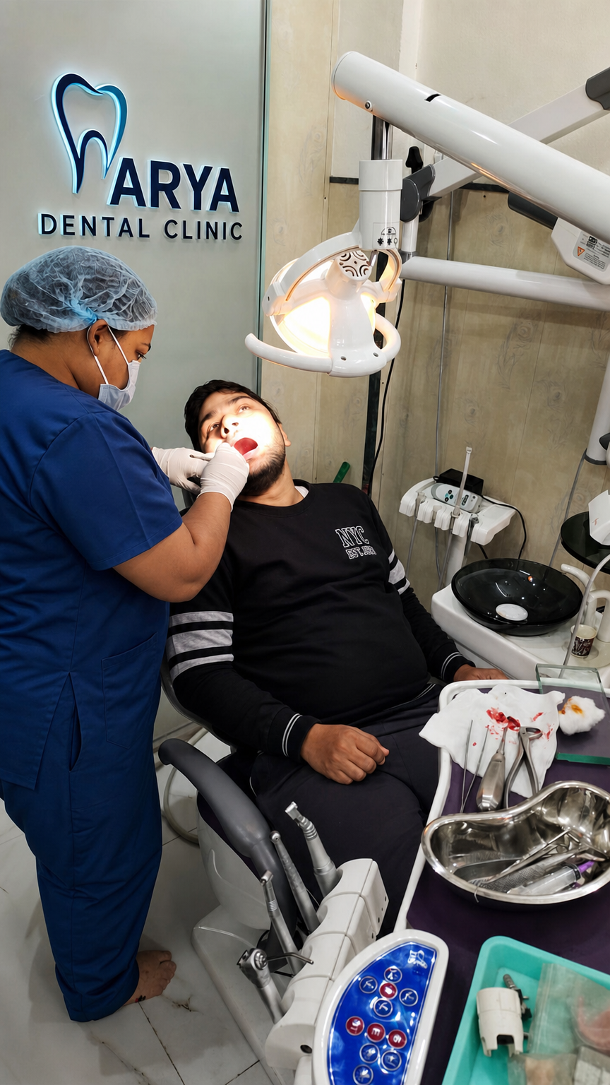 Dr. Ranjana Arya providing dental care to a patient